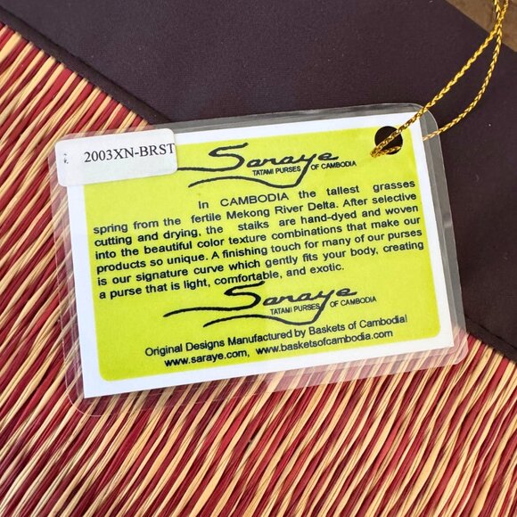 Saraye Tatami Tote Bag by Baskets of Cambodia NWT - Picture 5 of 10